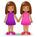 👭🏽 Emoji händchenhaltende Frauen: mittlere Hautfarbe Samsung One UI 1.0.