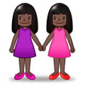 Emoji 👭🏿 Due Donne Che Si Tengono Per Mano: Carnagione Scura su Samsung One UI 1.0.
