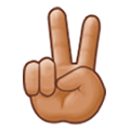 Emoji ✌🏽 Vittoria: Carnagione Olivastra su Samsung One UI 1.0.