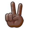 ✌🏿 Emoji Victory-Geste: dunkle Hautfarbe Samsung One UI 1.0.