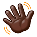 👋🏿 Emoji Mano Saludando: Tono De Piel Oscuro en Samsung One UI 1.0.