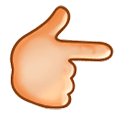 👉🏼 Emoji Dorso De Mano Con índice A La Derecha: Tono De Piel Claro Medio en Samsung One UI 1.0.