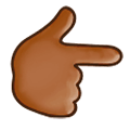 👉🏾 Emoji nach rechts weisender Zeigefinger: mitteldunkle Hautfarbe Samsung One UI 1.0.