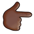 👉🏿 Emoji Dorso De Mano Con índice A La Derecha: Tono De Piel Oscuro en Samsung One UI 1.0.