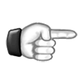 ☞ Emoji Indicador de direção à direira em branco na Samsung One UI 1.0.