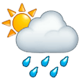 🌦️ Emoji Sol Detrás De Una Nube Con Lluvia en Samsung One UI 1.0.
