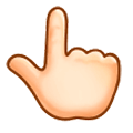 👆🏻 Emoji nach oben weisender Zeigefinger von hinten: helle Hautfarbe Samsung One UI 1.0.