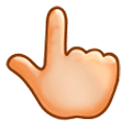 👆🏼 Emoji Dorso Da Mão Com Dedo Indicador Apontando Para Cima: Pele Morena Clara na Samsung One UI 1.0.