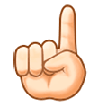 ☝🏻 Emoji nach oben weisender Zeigefinger von vorne: helle Hautfarbe Samsung One UI 1.0.