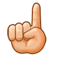 Emoji ☝🏼 Indice Verso L’alto: Carnagione Abbastanza Chiara su Samsung One UI 1.0.