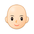 👩🏻‍🦲 Emoji Frau: helle Hautfarbe, Glatze Samsung One UI 1.0.