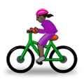 🚴🏿‍♀️ Emoji Mulher Ciclista: Pele Escura na Samsung One UI 1.0.