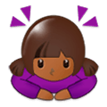 Emoji 🙇🏾‍♀️ Donna Che Fa Inchino Profondo: Carnagione Abbastanza Scura su Samsung One UI 1.0.