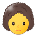 Emoji 👩‍🦱 Donna: Capelli Ricci su Samsung One UI 1.0.
