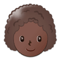 👩🏿‍🦱 Emoji Mujer: Tono De Piel Oscuro Y Pelo Rizado en Samsung One UI 1.0.