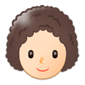 👩🏻‍🦱 Emoji Mulher: Pele Clara E Cabelo Cacheado na Samsung One UI 1.0.
