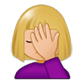 🤦🏼‍♀️ Emoji Mujer Con La Mano En La Frente: Tono De Piel Claro Medio en Samsung One UI 1.0.