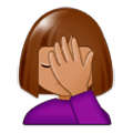 🤦🏽‍♀️ Emoji sich an den Kopf fassende Frau: mittlere Hautfarbe Samsung One UI 1.0.