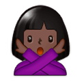🙅🏿‍♀️ Emoji Frau mit überkreuzten Armen: dunkle Hautfarbe Samsung One UI 1.0.