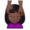 💆🏿‍♀️ Emoji Frau, die eine Kopfmassage bekommt: dunkle Hautfarbe Samsung One UI 1.0.