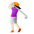 🏌🏻‍♀️ Emoji Mulher Golfista: Pele Clara na Samsung One UI 1.0.