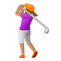 🏌🏽‍♀️ Emoji Mulher Golfista: Pele Morena na Samsung One UI 1.0.