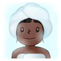 🧖🏿‍♀️ Emoji Frau in Dampfsauna: dunkle Hautfarbe Samsung One UI 1.0.