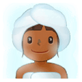 🧖🏾‍♀️ Emoji Mulher Na Sauna: Pele Morena Escura na Samsung One UI 1.0.