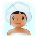 Emoji 🧖🏽‍♀️ Donna In Sauna: Carnagione Olivastra su Samsung One UI 1.0.