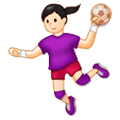 🤾🏻‍♀️ Emoji Mujer Jugando Al Balonmano: Tono De Piel Claro en Samsung One UI 1.0.