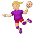 Émoji 🤾🏼‍♀️ Handballeuse : Peau Moyennement Claire sur Samsung One UI 1.0.