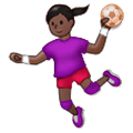 🤾🏿‍♀️ Emoji Mujer Jugando Al Balonmano: Tono De Piel Oscuro en Samsung One UI 1.0.