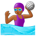 🤽🏾‍♀️ Emoji Mujer Jugando Al Waterpolo: Tono De Piel Oscuro Medio en Samsung One UI 1.0.