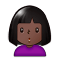🙎🏿‍♀️ Emoji Mujer Haciendo Pucheros: Tono De Piel Oscuro en Samsung One UI 1.0.