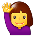 🙋‍♀️ Emoji Mulher Levantando A Mão na Samsung One UI 1.0.