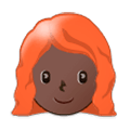 👩🏿‍🦰 Emoji Mujer: Tono De Piel Oscuro Y Pelo Pelirrojo en Samsung One UI 1.0.