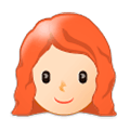 👩🏻‍🦰 Emoji Frau: helle Hautfarbe, rotes Haar Samsung One UI 1.0.