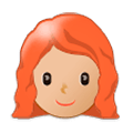 Émoji 👩🏼‍🦰 Femme : Peau Moyennement Claire Et Cheveux Roux sur Samsung One UI 1.0.