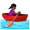 🚣🏿‍♀️ Emoji Frau im Ruderboot: dunkle Hautfarbe Samsung One UI 1.0.