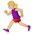 🏃🏼‍♀️ Emoji Mujer Corriendo: Tono De Piel Claro Medio en Samsung One UI 1.0.