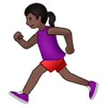 🏃🏿‍♀️ Emoji Mujer Corriendo: Tono De Piel Oscuro en Samsung One UI 1.0.