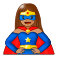 Émoji 🦸🏽‍♀️ Super-héroïne : Peau Légèrement Mate sur Samsung One UI 1.0.