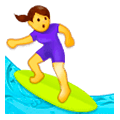 Émoji 🏄‍♀️ Surfeuse sur Samsung One UI 1.0.
