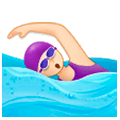 🏊🏻‍♀️ Emoji Mujer Nadando: Tono De Piel Claro en Samsung One UI 1.0.