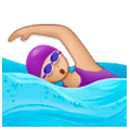 🏊🏼‍♀️ Emoji Mujer Nadando: Tono De Piel Claro Medio en Samsung One UI 1.0.