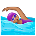 🏊🏽‍♀️ Emoji Mujer Nadando: Tono De Piel Medio en Samsung One UI 1.0.