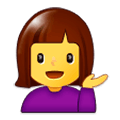 Emoji 💁‍♀️ Donna Con Suggerimento su Samsung One UI 1.0.