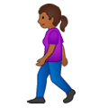 Emoji 🚶🏾‍♀️ Donna Che Cammina: Carnagione Abbastanza Scura su Samsung One UI 1.0.