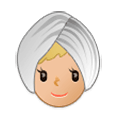 👳🏼‍♀️ Emoji Frau mit Turban: mittelhelle Hautfarbe Samsung One UI 1.0.