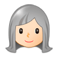 👩🏻‍🦳 Emoji Frau: helle Hautfarbe, weißes Haar Samsung One UI 1.0.